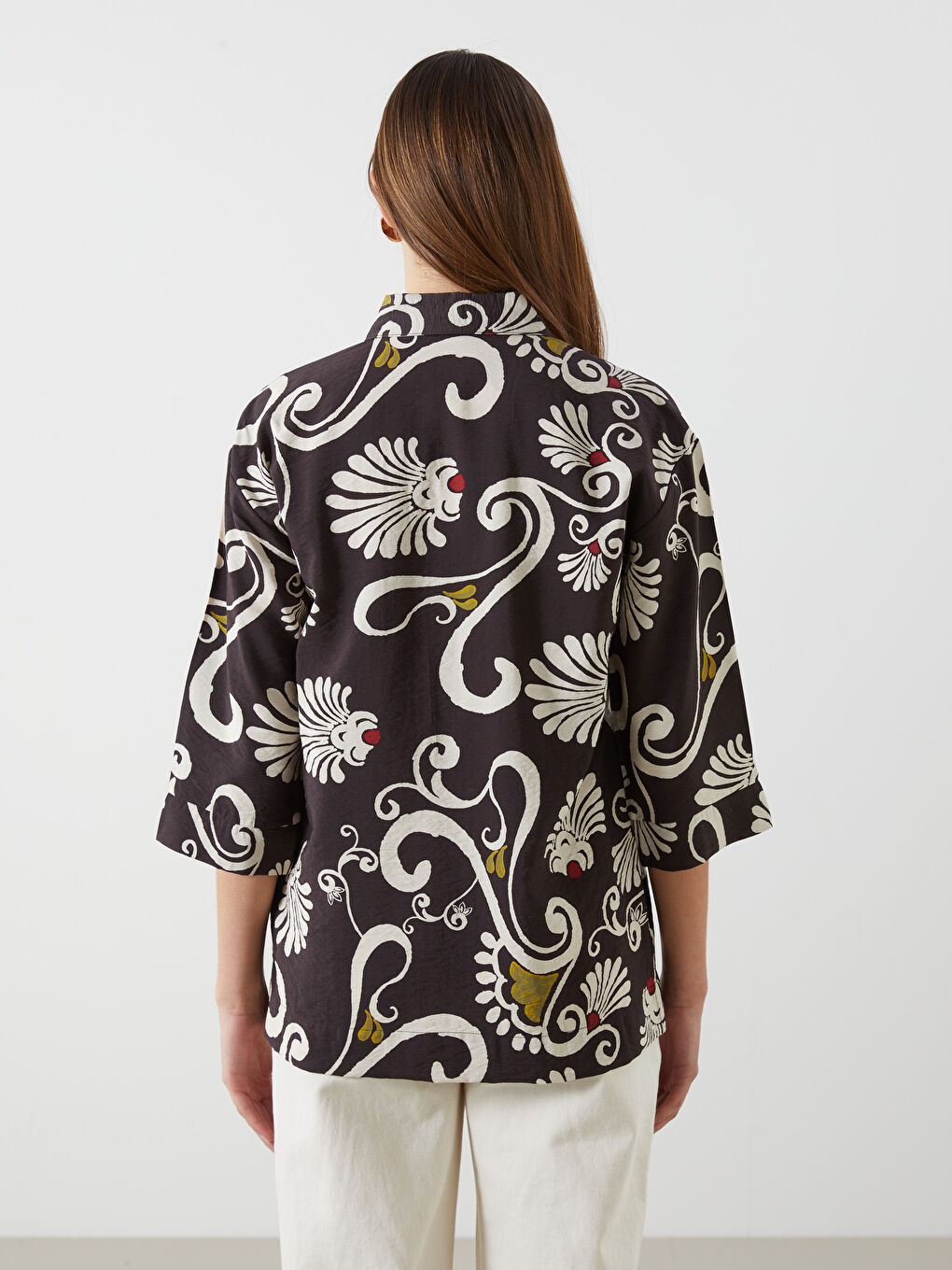 Chemise À Motifs Coupe Ample pour Femmes-3