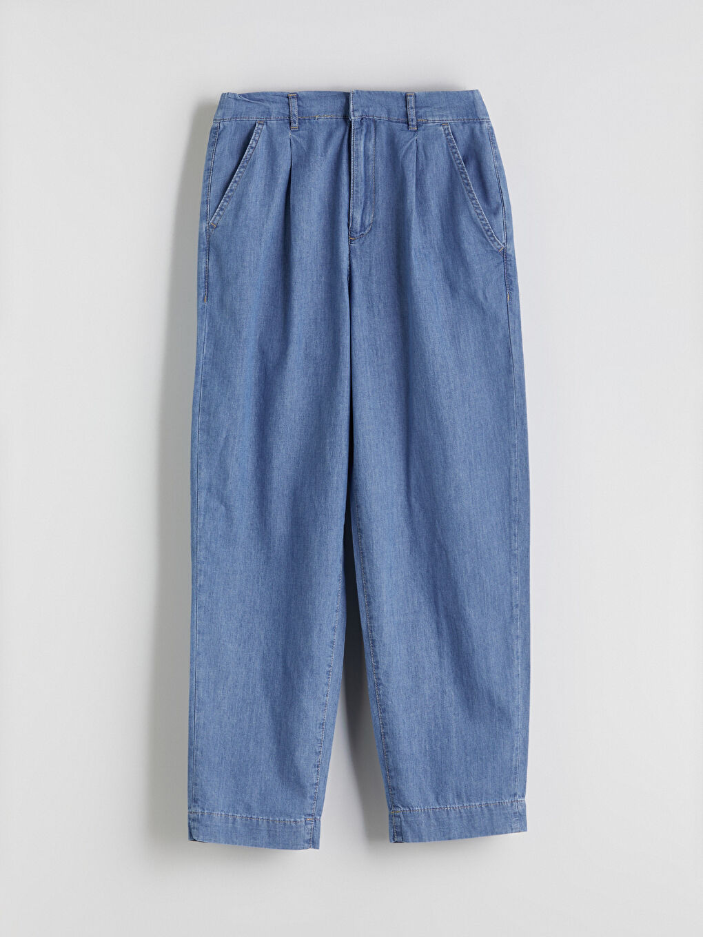 İndigo Beli Lastikli Carrot Fit Kadın Jean Pantolon-4