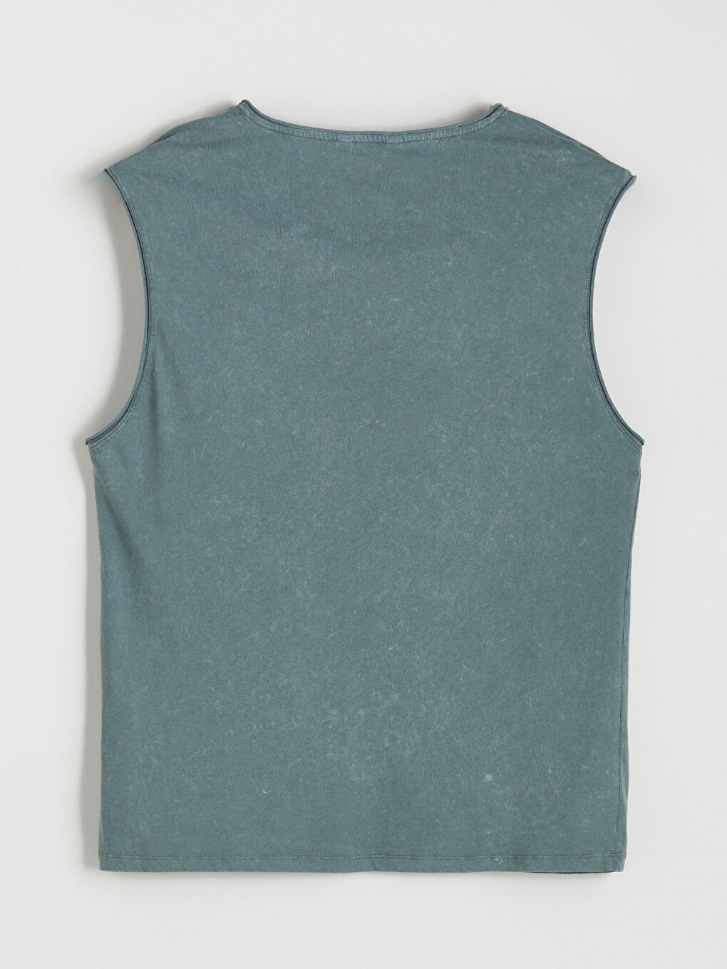 Yeşil Bisiklet Yaka Baskılı Penye Erkek Kolsuz Tişört-5