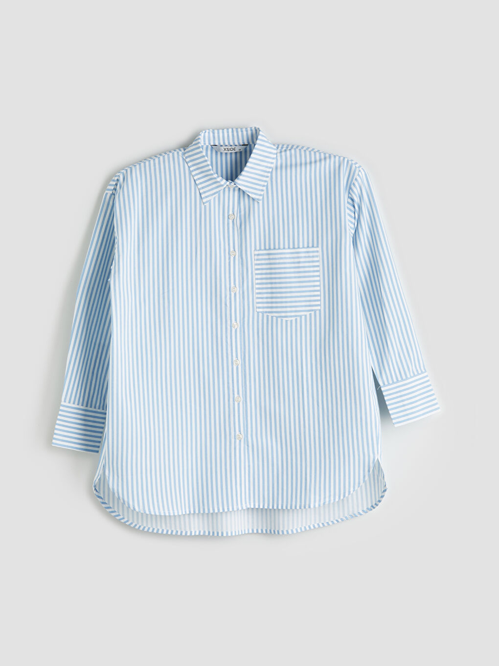 Striped Oversize Poplin Women's Shirt Tunic-4