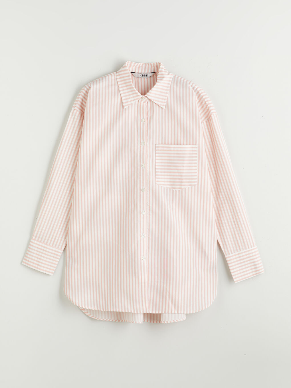 Striped Oversize Poplin Women's Shirt Tunic-4