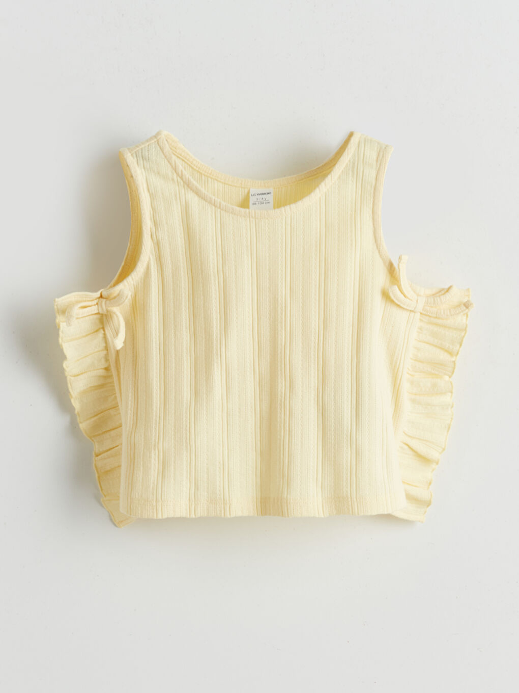 LC Waikiki Crew Neck Plain Ruffled Girls' T-Shirt -S5K280Z1-FEZ