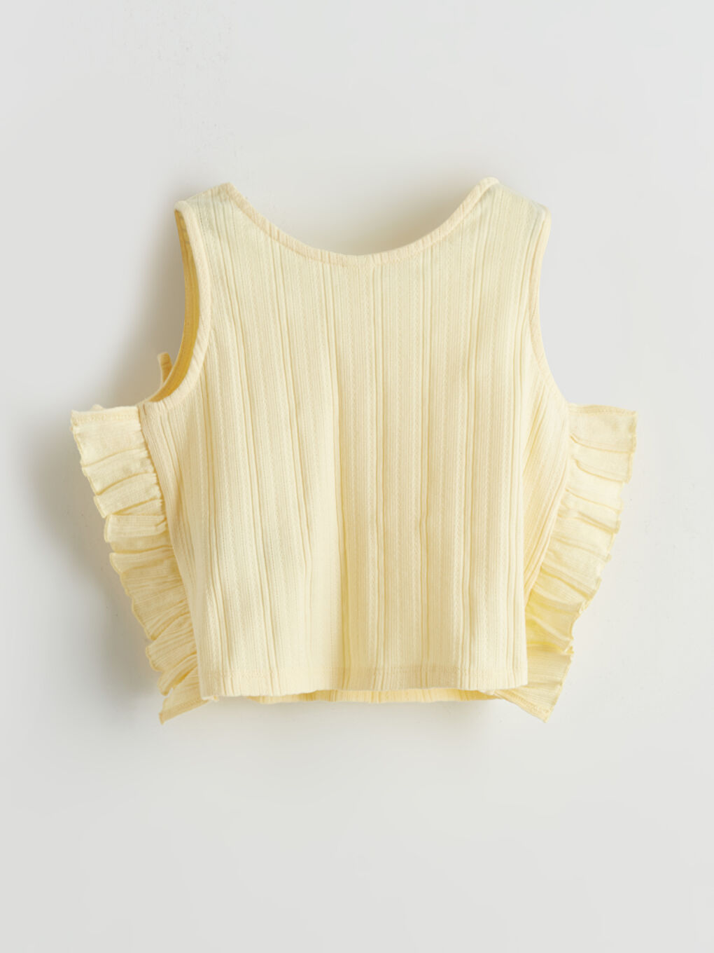 LC Waikiki Crew Neck Plain Ruffled Girls' T-Shirt -S5K280Z1-FEZ