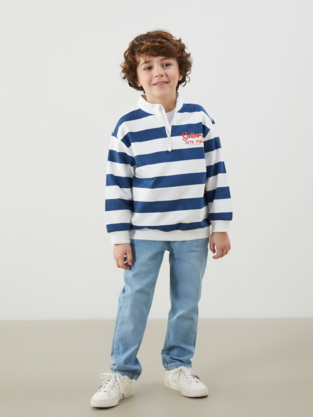 Funnel Neck Striped Baby Boys' Sweatshirt -S5K303Z1-LQA