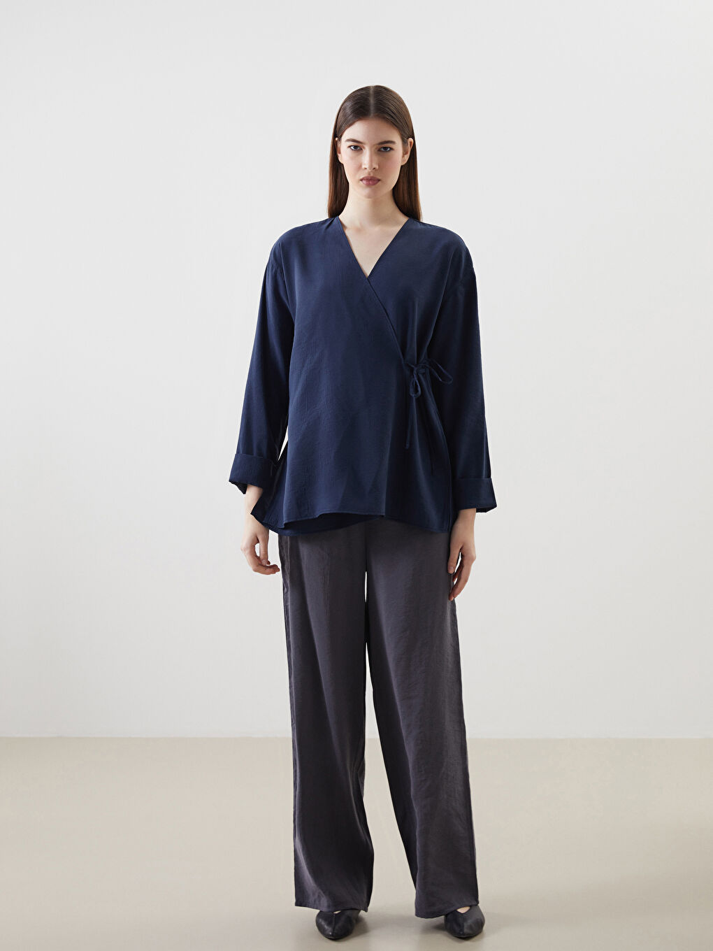 Double-Breasted Collar Women’S Modest Kimono -S5K325Z8-CRP