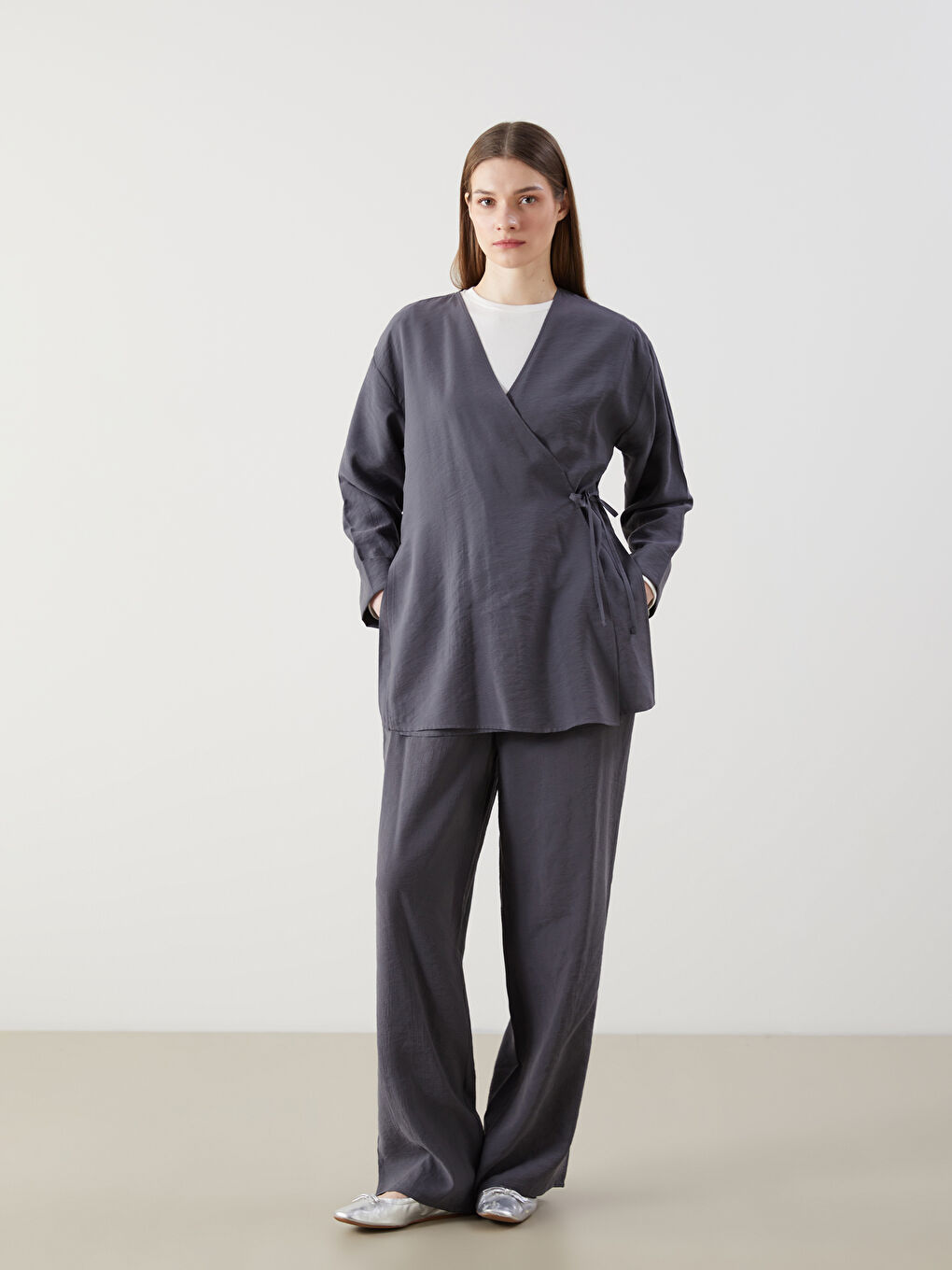 Double-Breasted Collar Women’S Modest Kimono -S5K325Z8-CTH