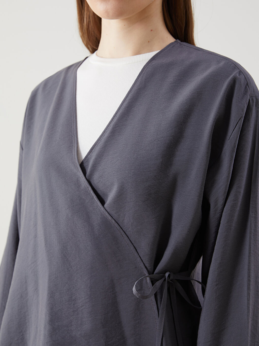 Double-Breasted Collar Women’S Modest Kimono -S5K325Z8-CTH