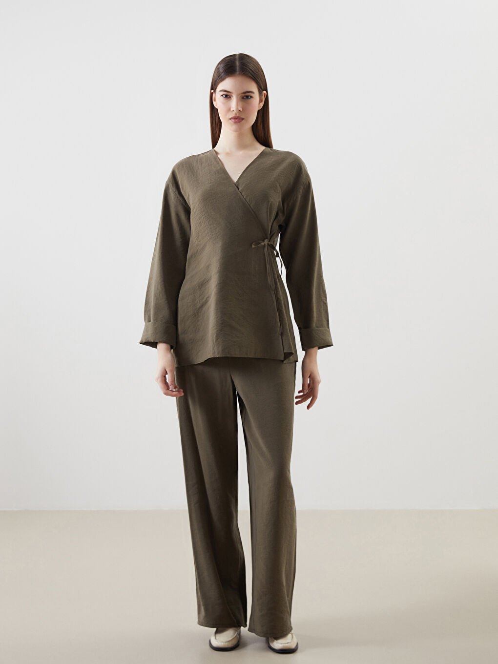Double-Breasted Collar Women’S Modest Kimono -S5K325Z8-CTY