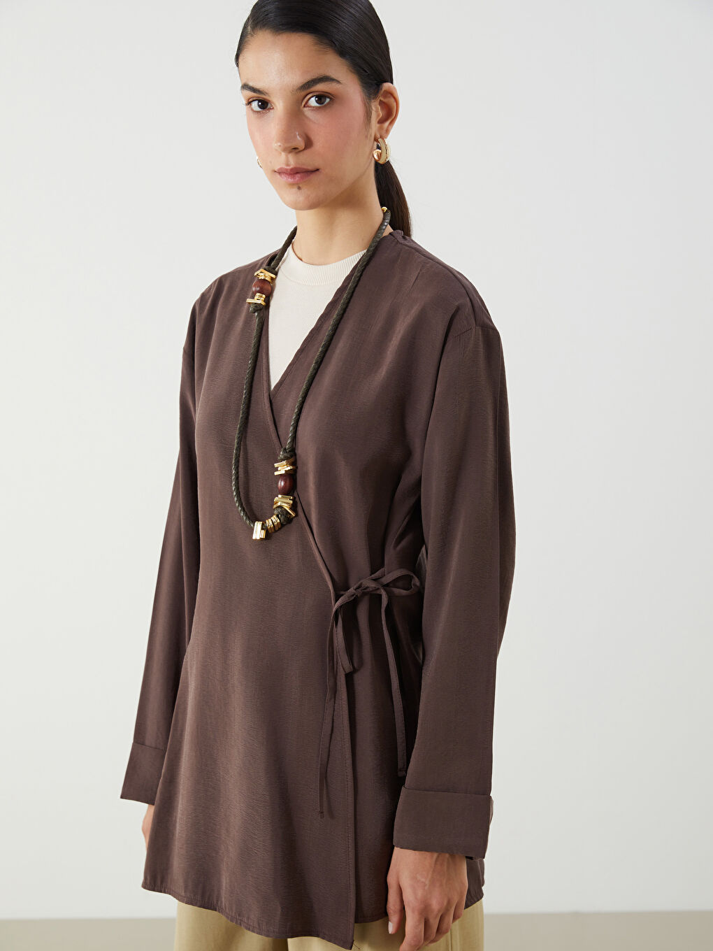 Woman BROWN Kimono -S5K325Z8-DJ7