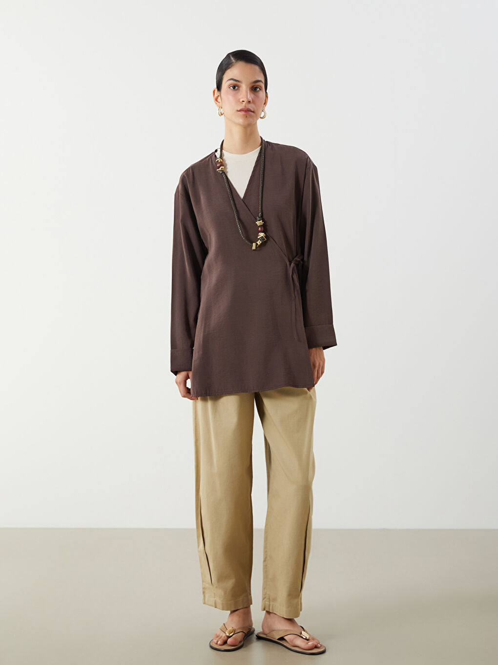 Woman BROWN Kimono -S5K325Z8-DJ7