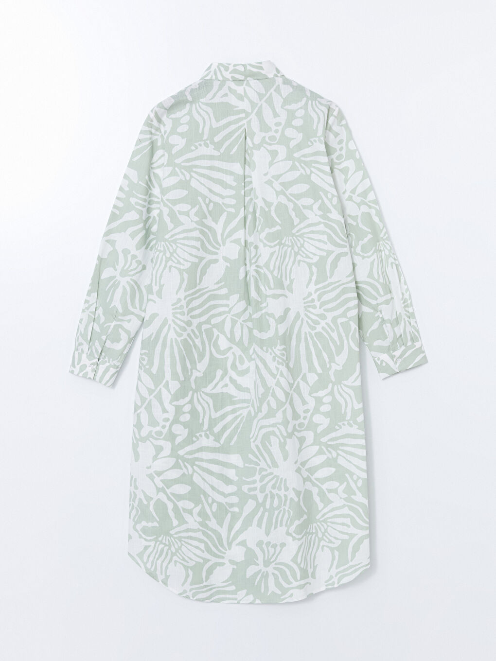 Yeşil Çiçekli Kadın Gömlek Tunik-5