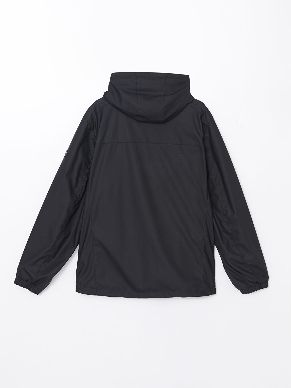 Siyah Standart Kalıp Kapüşonlu Erkek İnce Mont-14