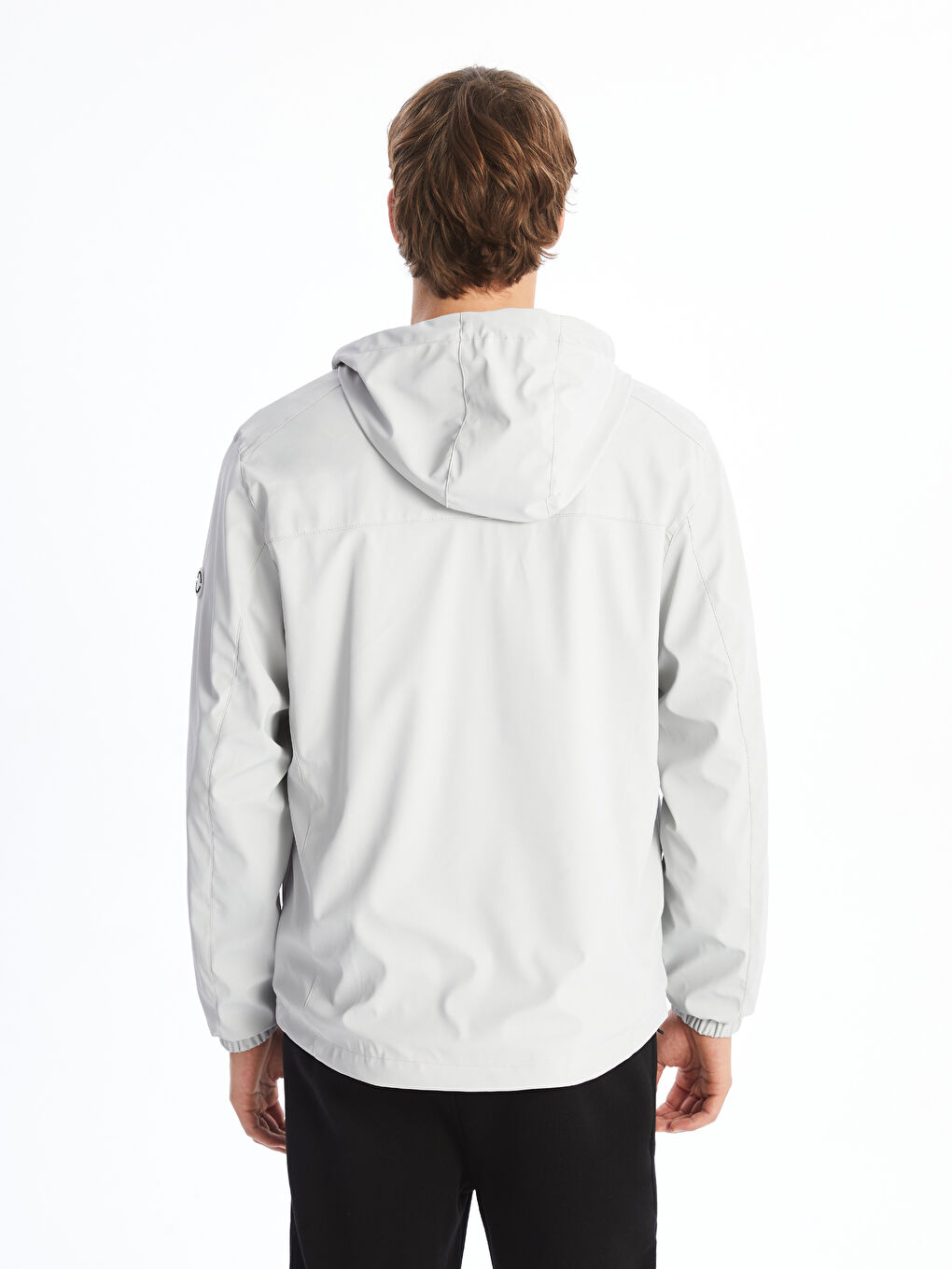 Bej Standart Kalıp Kapüşonlu Erkek İnce Mont-9