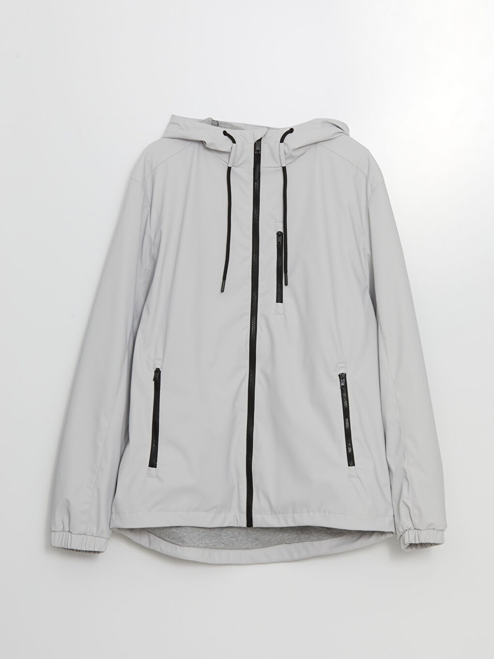 Bej Standart Kalıp Kapüşonlu Erkek İnce Mont-10