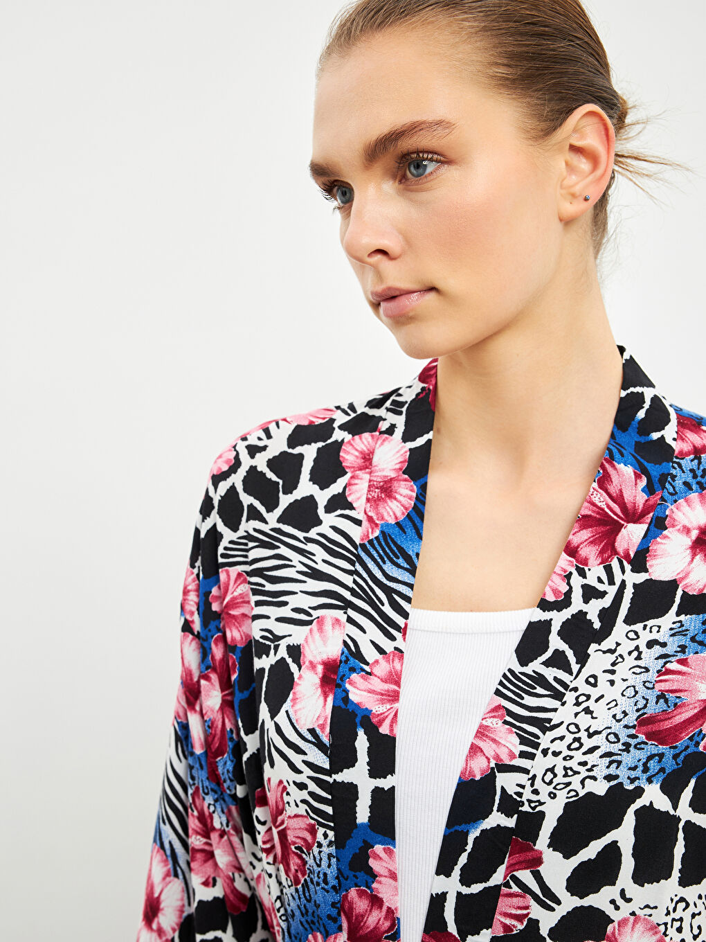 Shawl Collar Floral Oversize Women's Kimono -S5K332Z8-LQJ