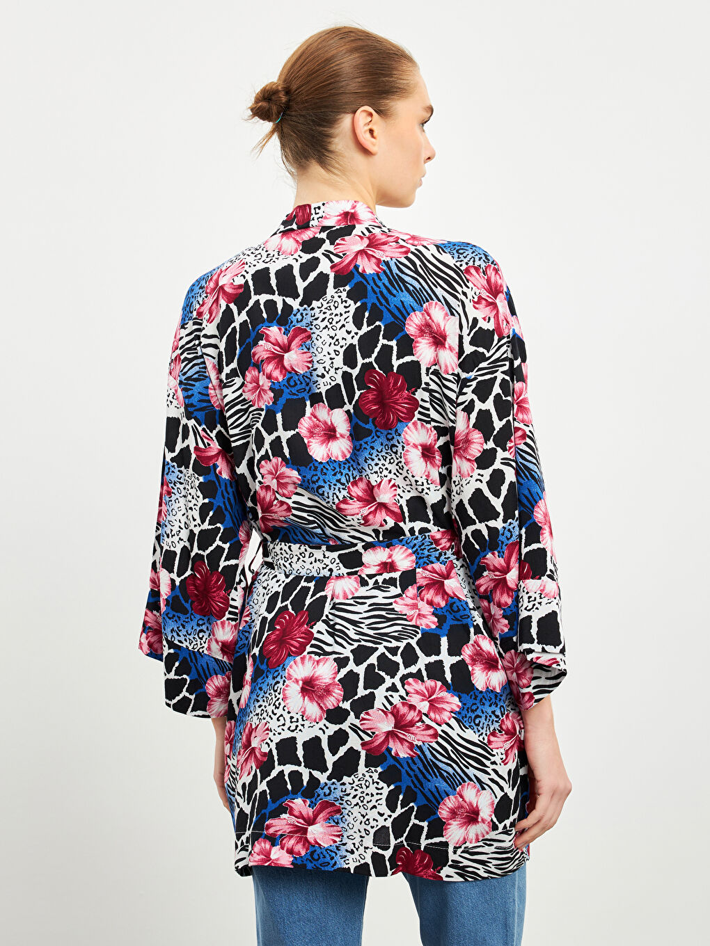Shawl Collar Floral Oversize Women's Kimono -S5K332Z8-LQJ