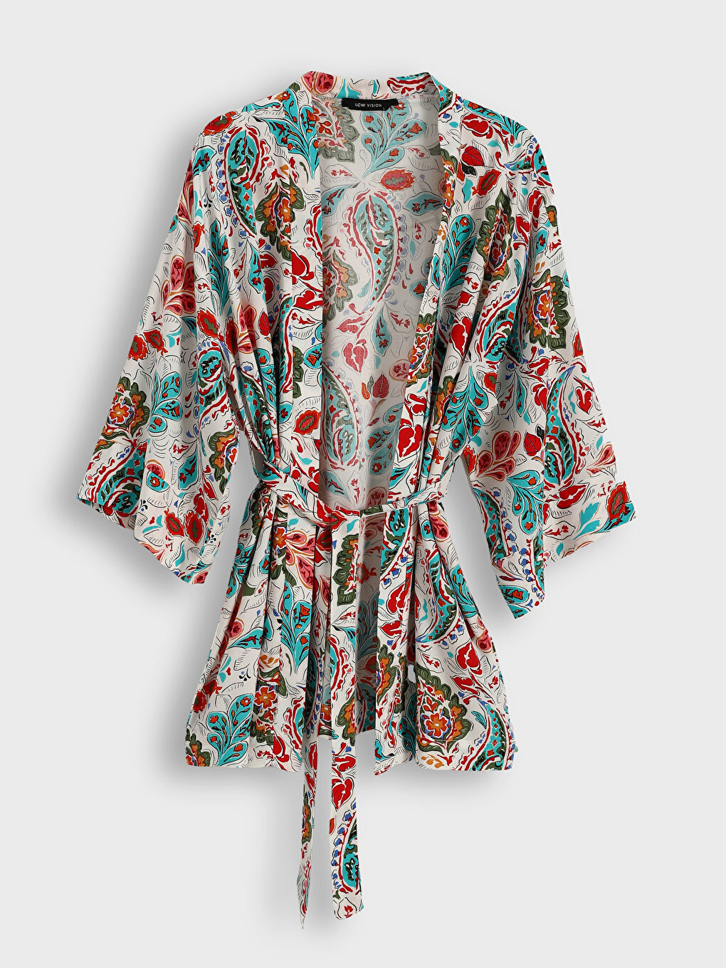 Shawl Collar Patterned Oversize Women's Kimono -S5K332Z8-LTQ