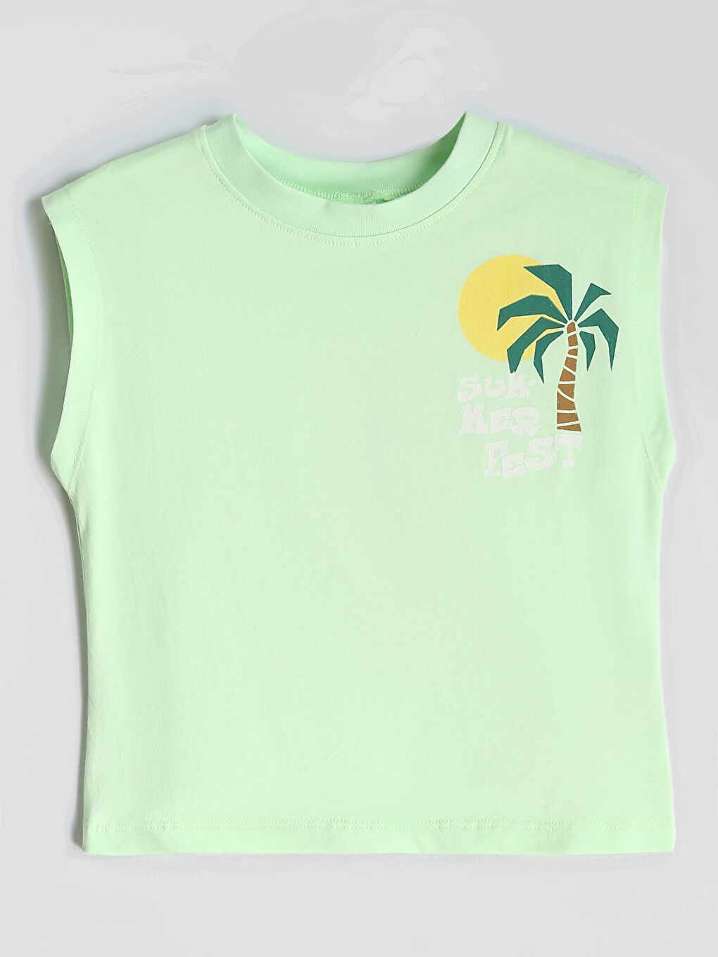 Crew Neck Printed Boys' Vest
