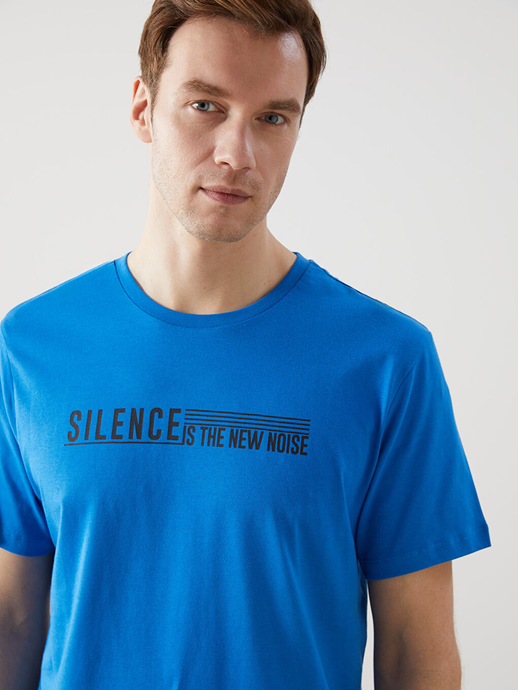 LCW ECO Crew Neck Short Sleeve Printed Combed Cotton Men's T-shirt -S5K353Z8-HFU