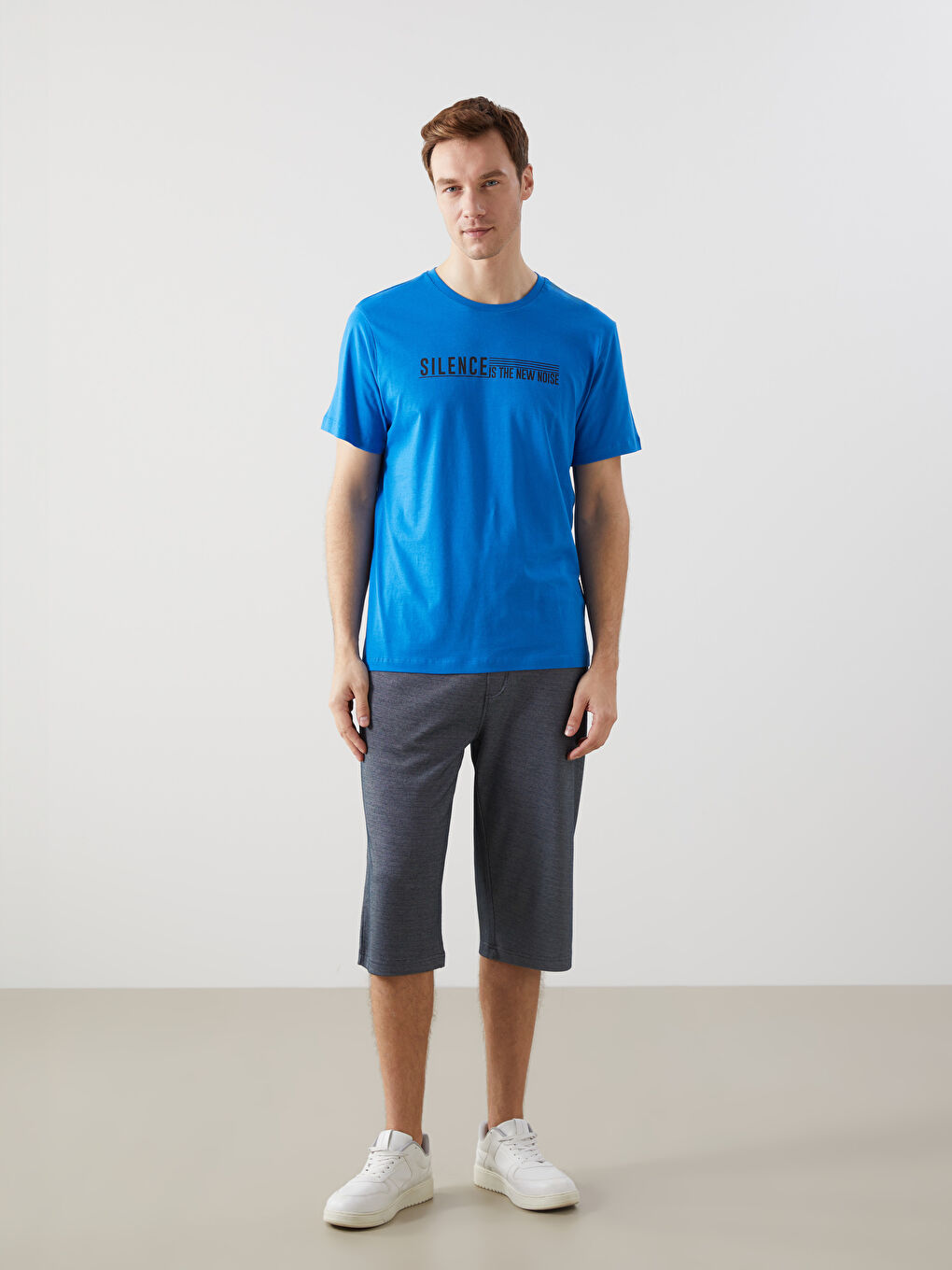 LCW ECO Crew Neck Short Sleeve Printed Combed Cotton Men's T-shirt -S5K353Z8-HFU