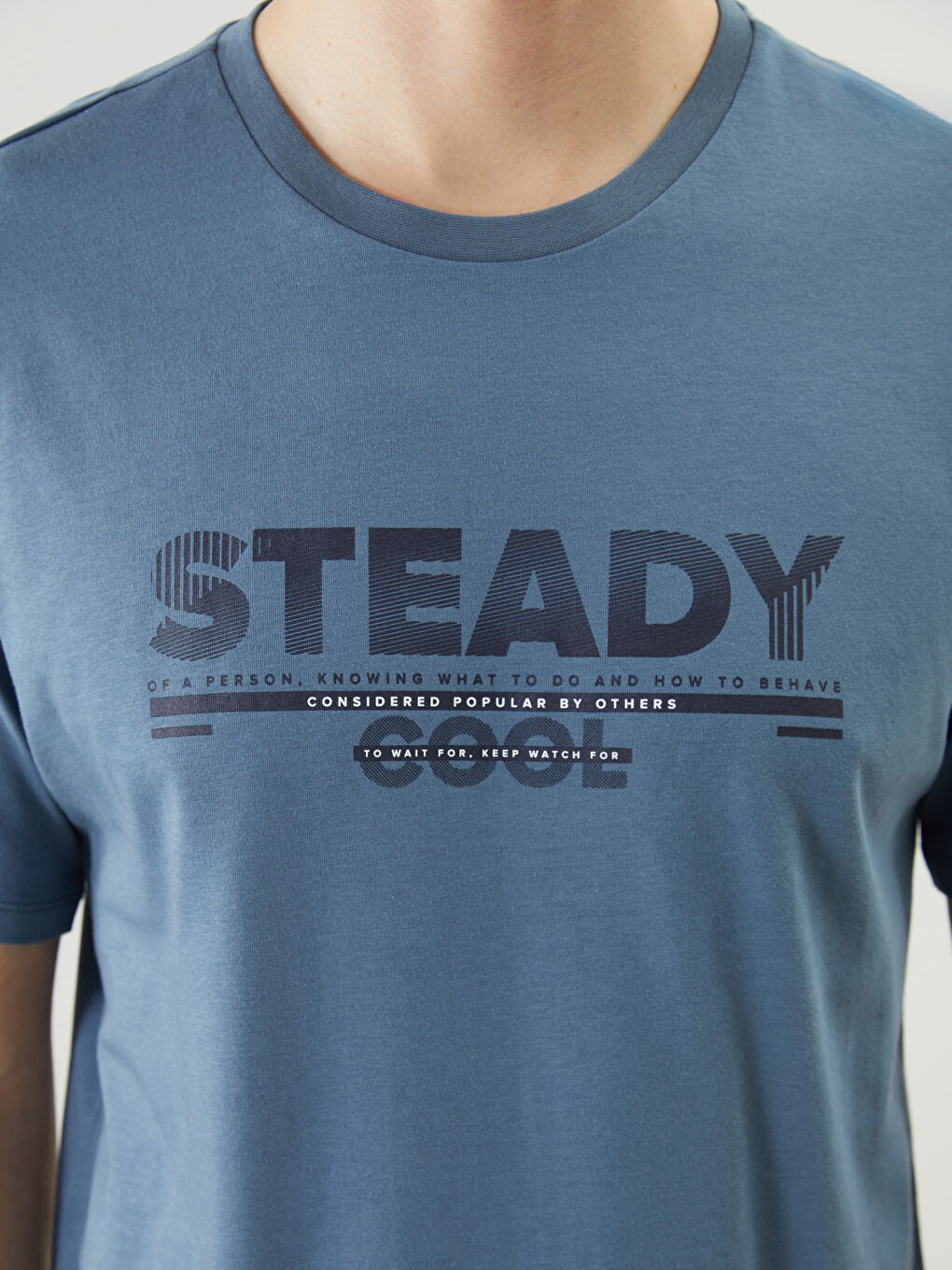 Crew Neck Printed Combed Cotton Men's T-Shirt -S5K358Z8-GTR