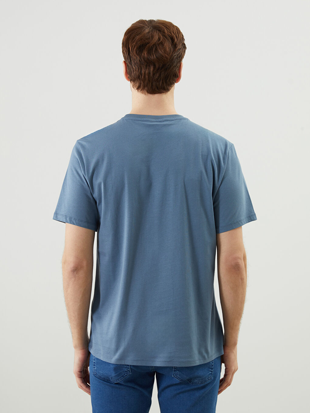 Crew Neck Printed Combed Cotton Men's T-Shirt -S5K358Z8-GTR