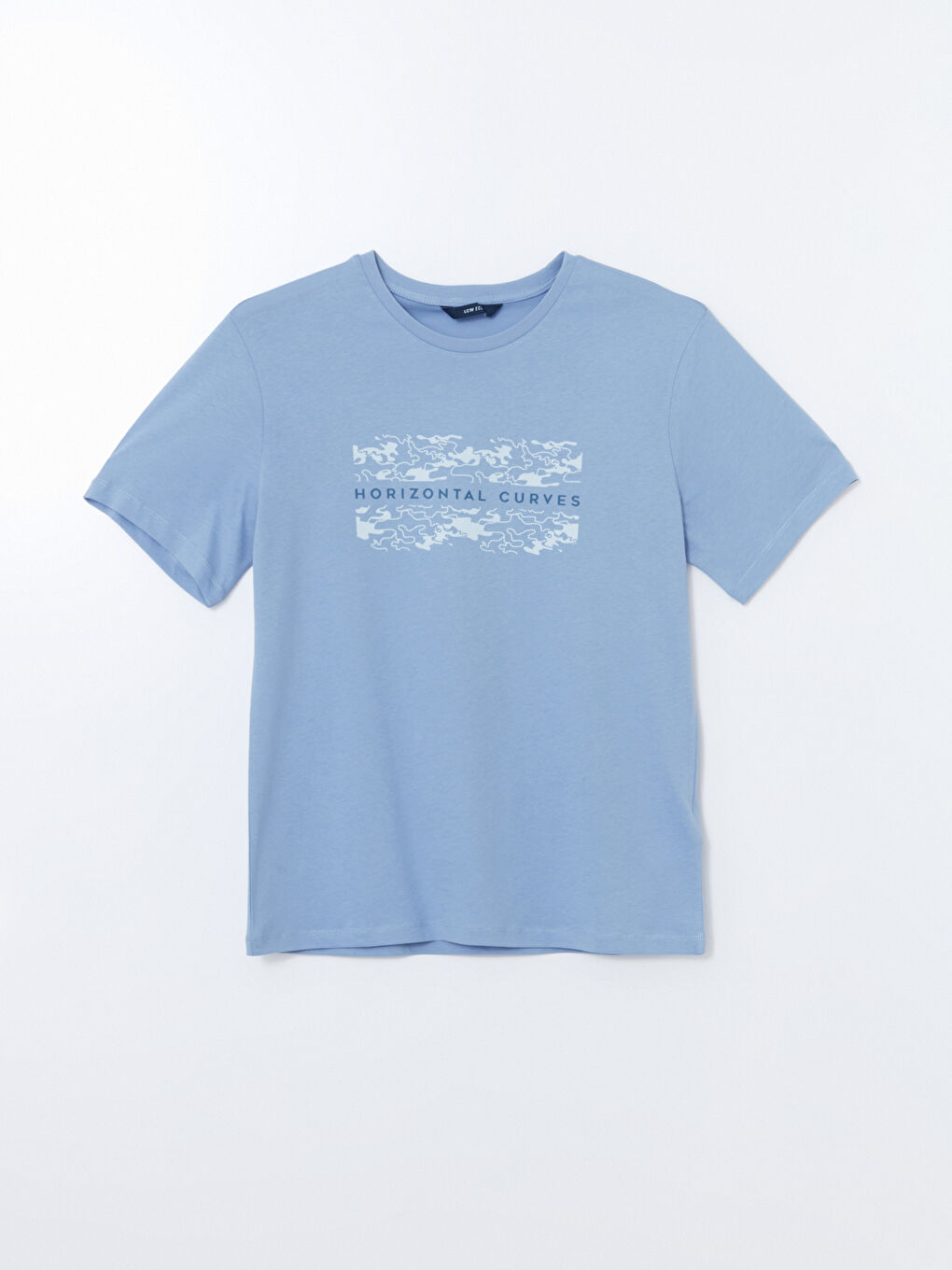 Lila Bisiklet Yaka Baskılı Erkek Tişört-4