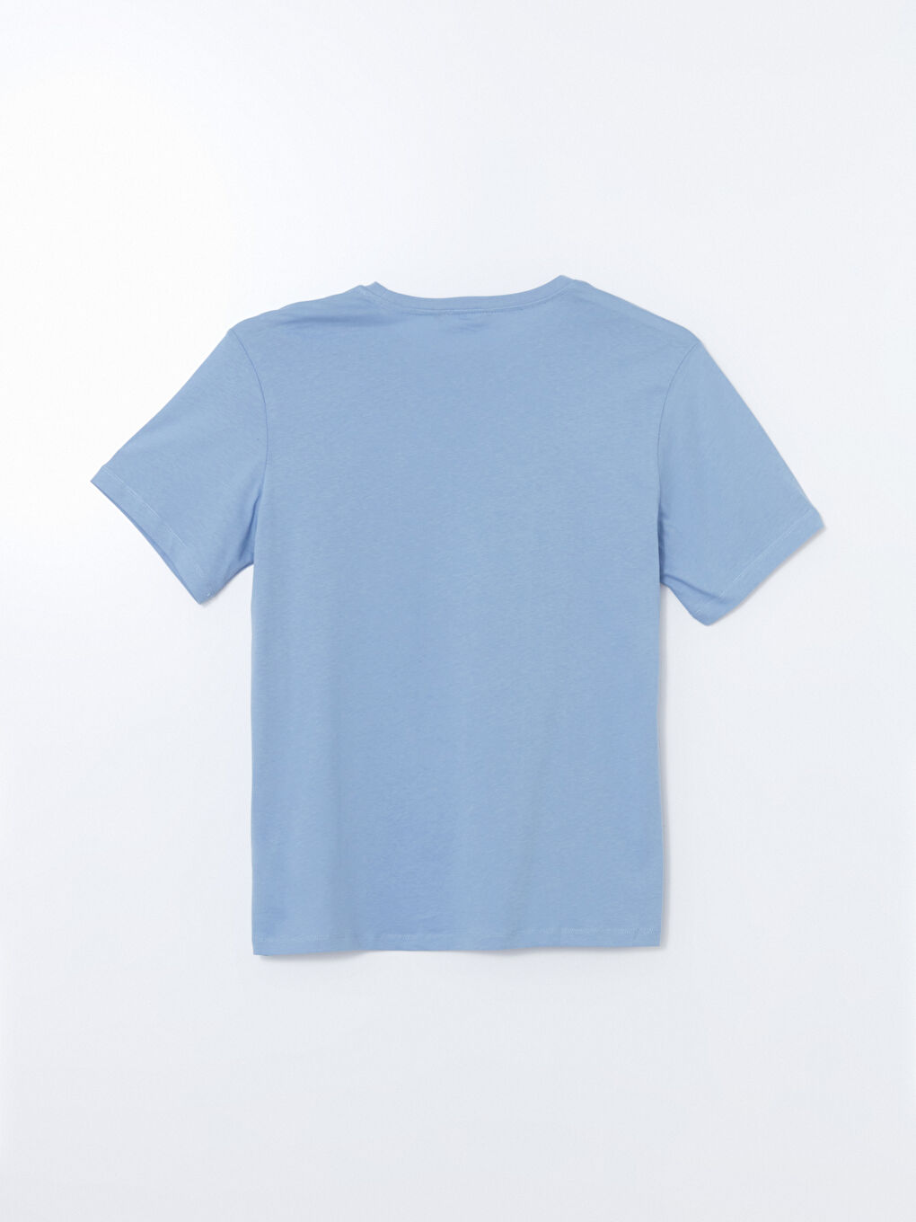 Lila Bisiklet Yaka Baskılı Erkek Tişört-5