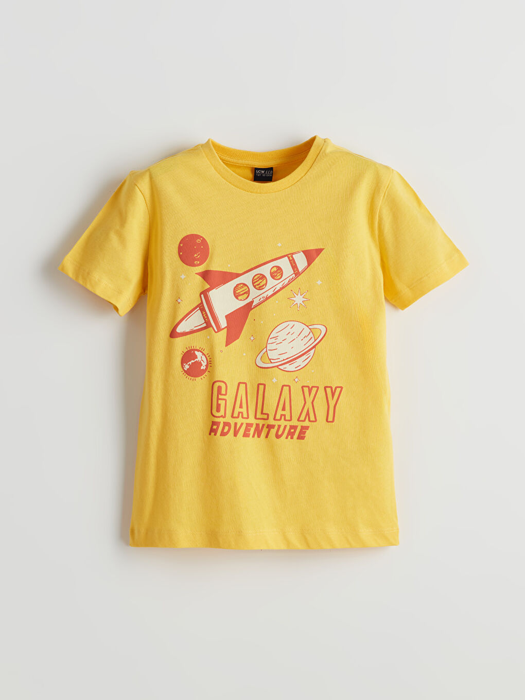 Sarı Bisiklet Yaka Erkek Çocuk Tişört