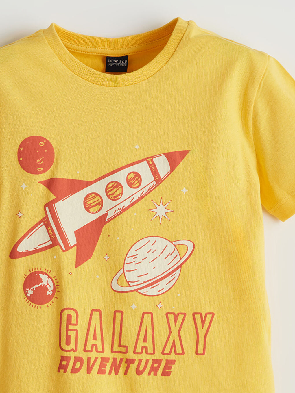 Sarı Bisiklet Yaka Erkek Çocuk Tişört-2