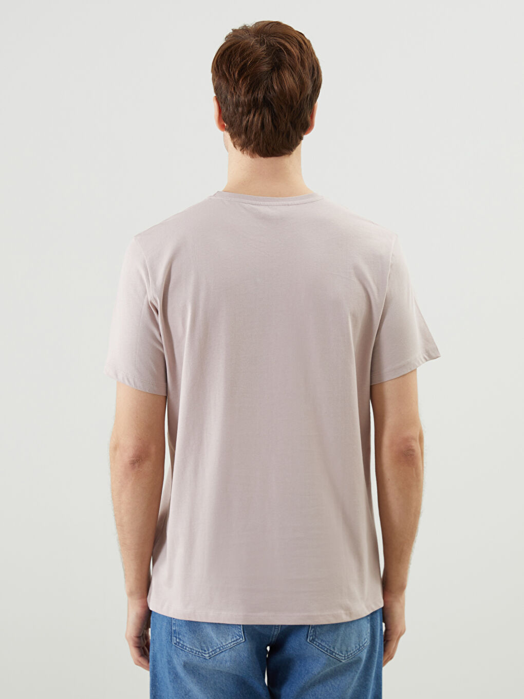 Crew Neck Short Sleeve Printed Combed Cotton Men's T-shirt -S5K389Z8-GFR