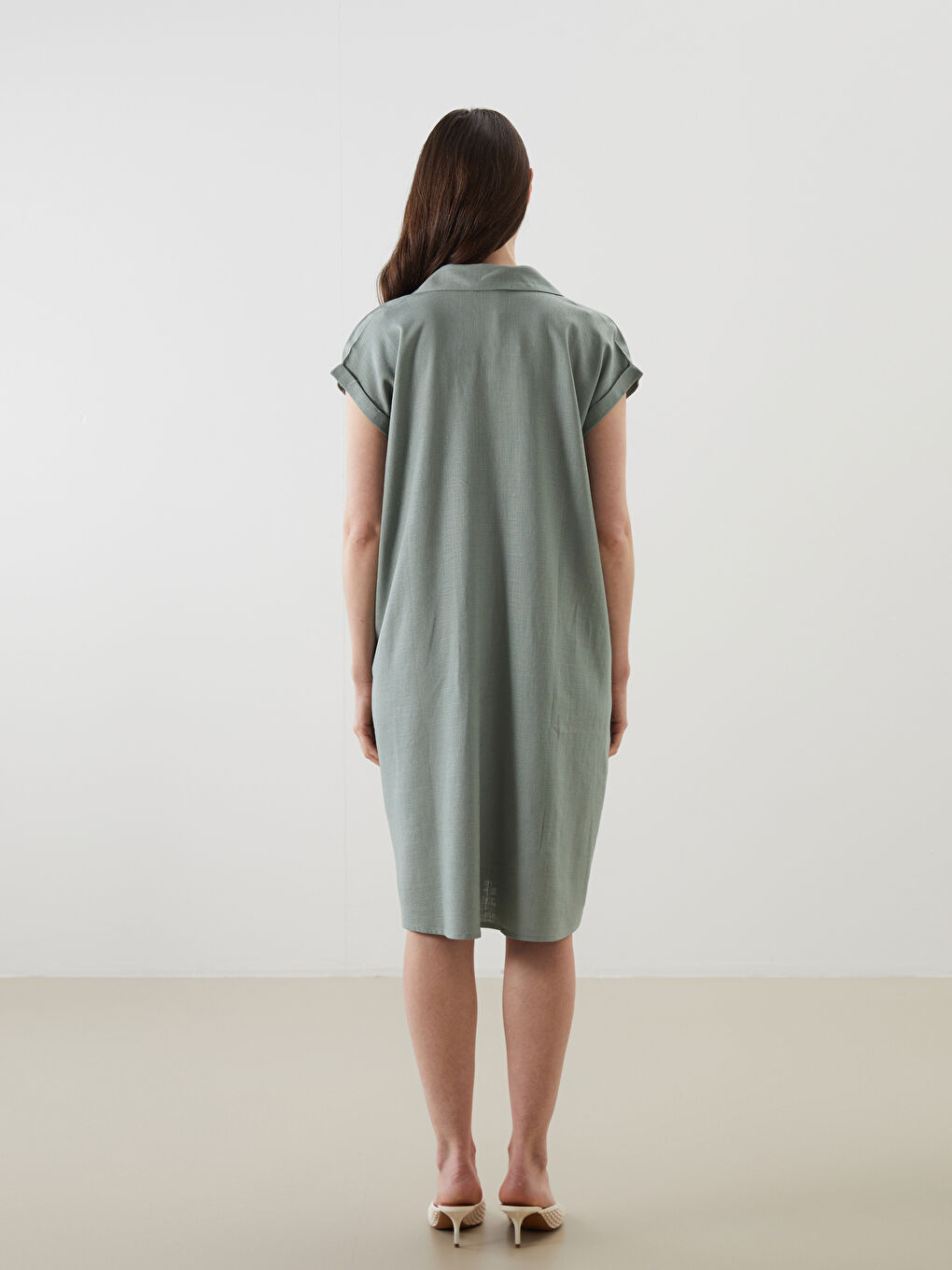 LCW Grace Collared Linen Blend Dress -S5K454Z8-J1R