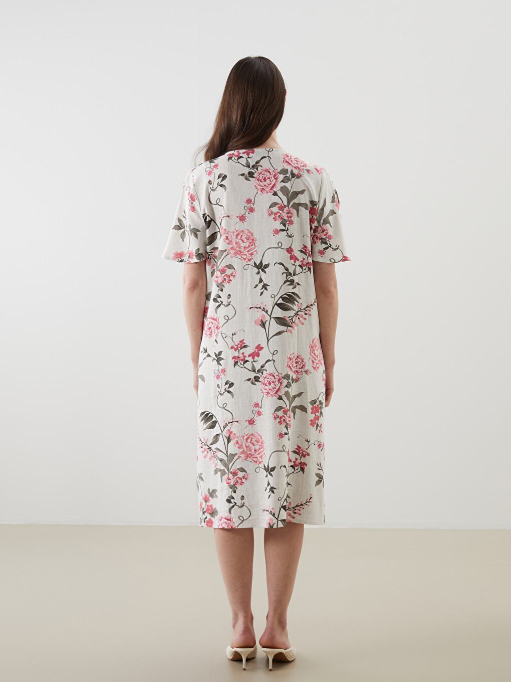 Rochie cu Decolteu în V, Aspect de In, pentru Femei-3