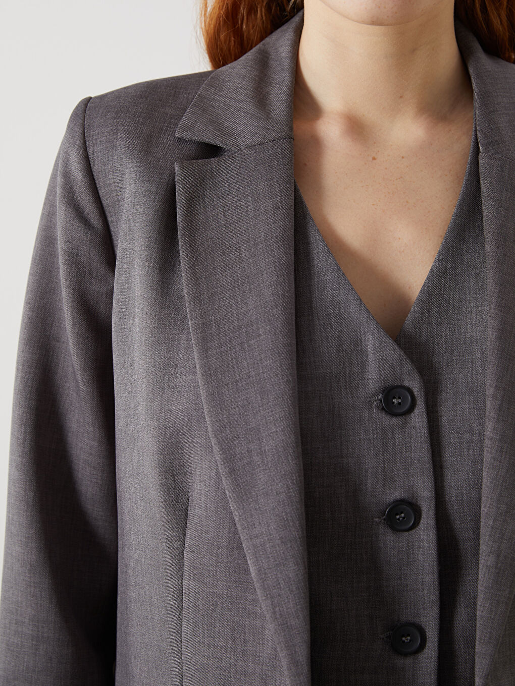 LCW Vision Gri Kadın Blazer Ceket - 2