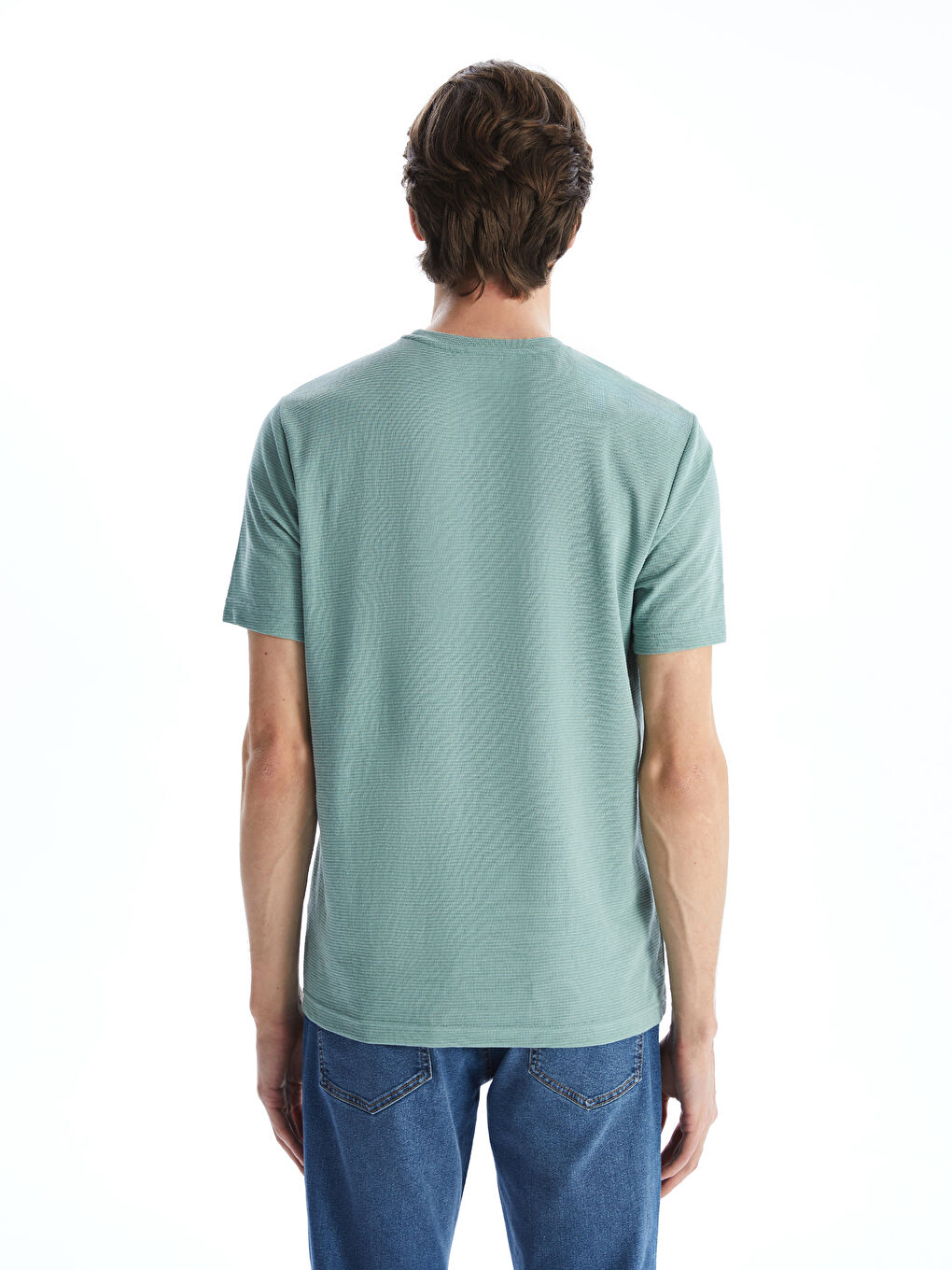Crew Neck Short Sleeve Printed Combed Cotton Men's T-shirt -S5K490Z8-YHB