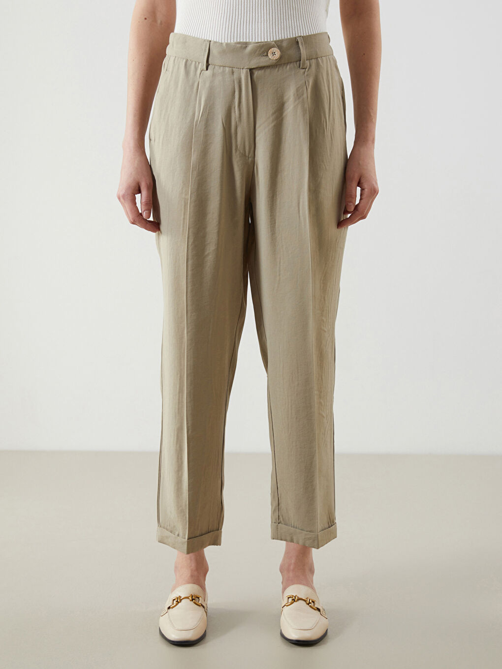 بنطلون سجائر للسيدات بخليط مودال-1