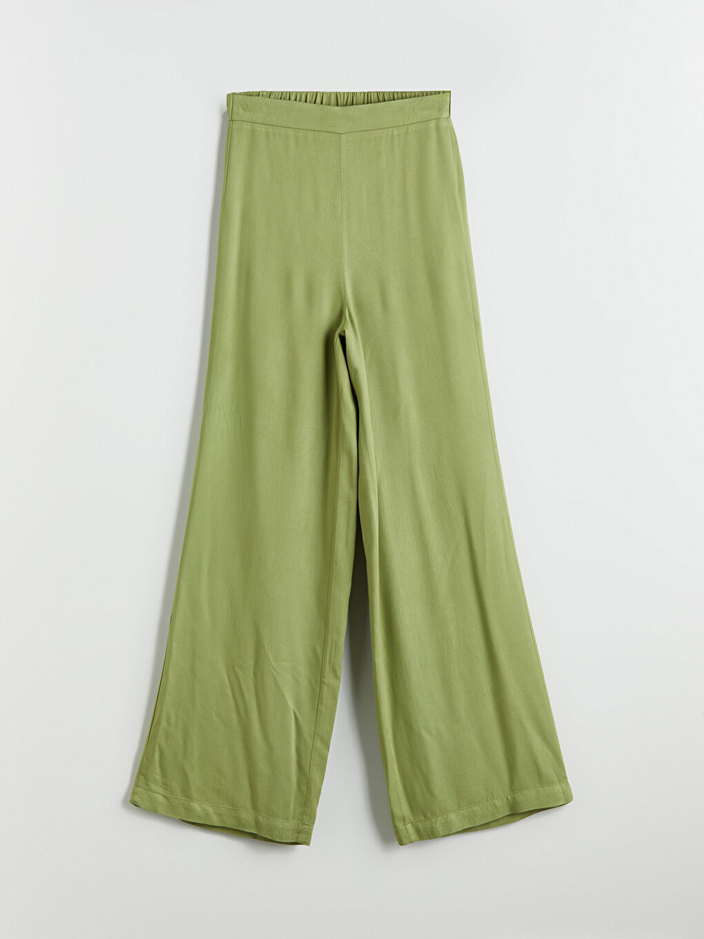 Elastic Waist Wide Leg Women's Trousers-4