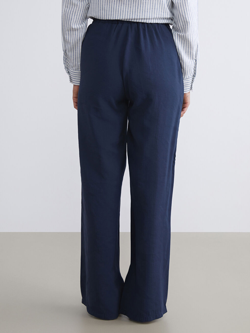 سروال نساء واسع الساق بخصر مطاطي-6