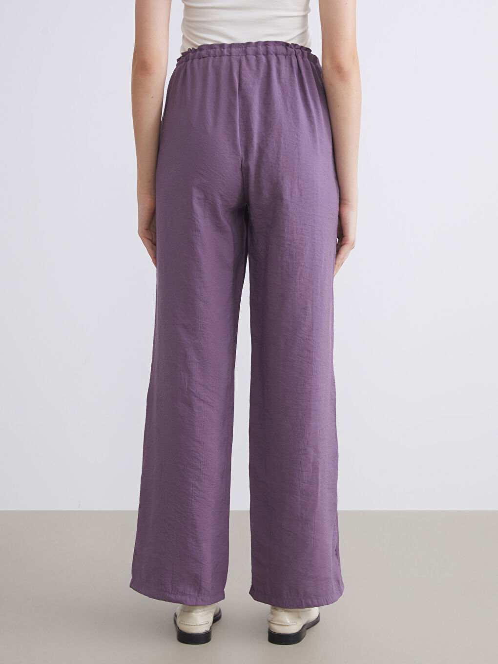 کەمەر لاستیک پانتۆڵی فراوانی ژنان-3