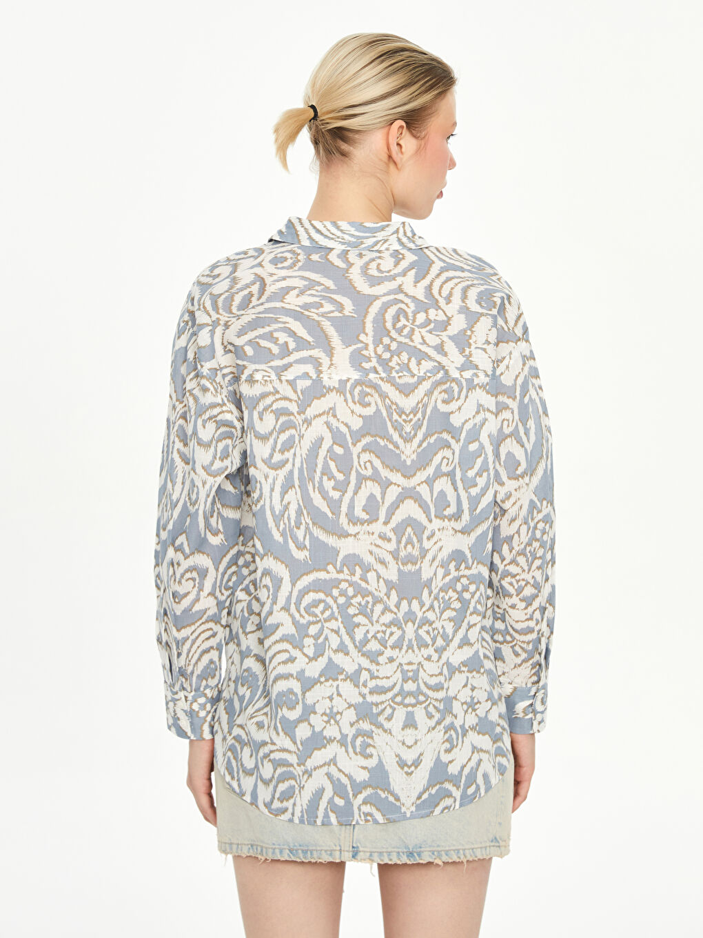 LCW Vision Patterned Oversize Women's Shirt -S5K527Z8-LQB