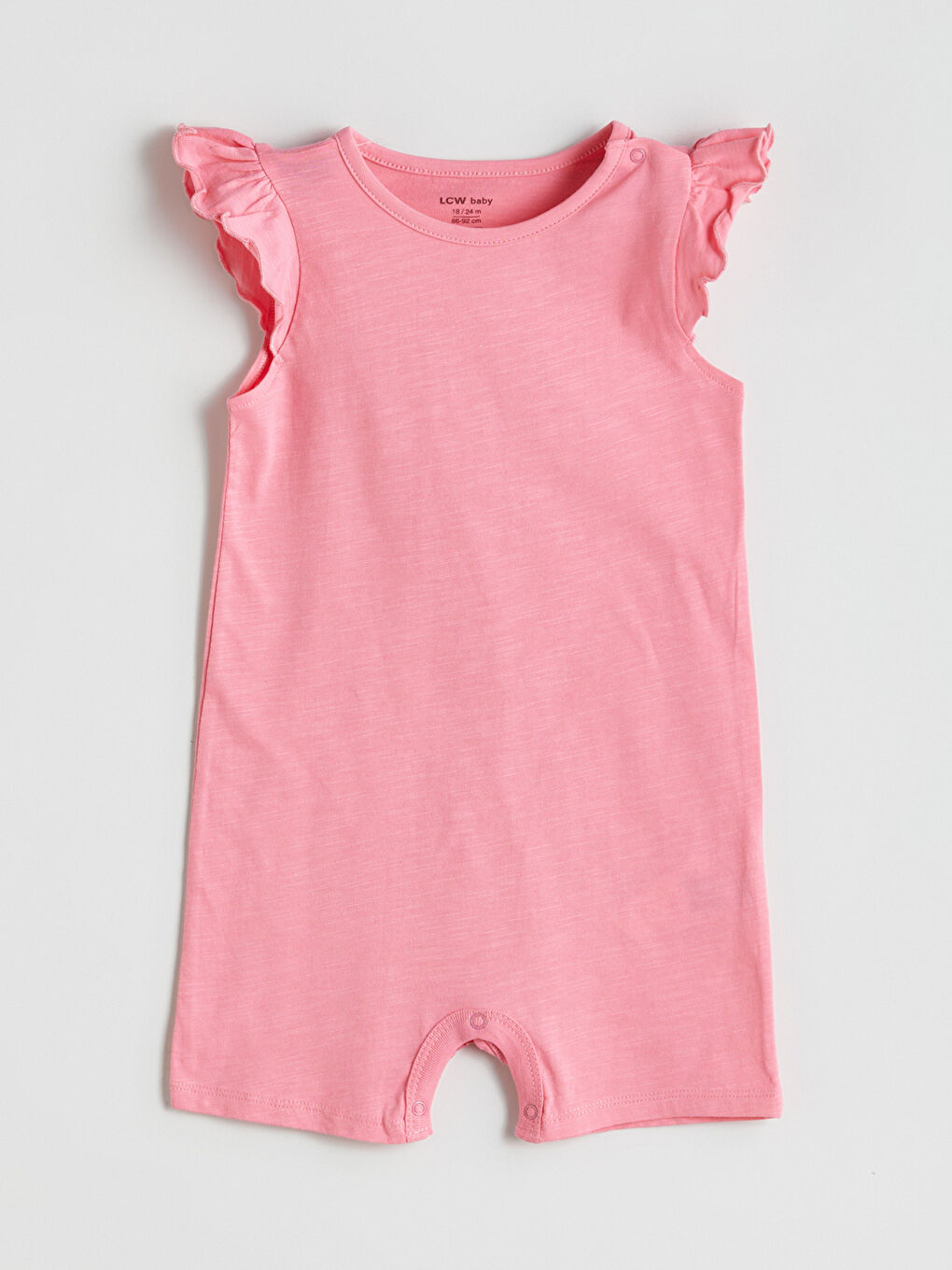 Pembe Bisiklet Yaka Kız Bebek Penye Tulum