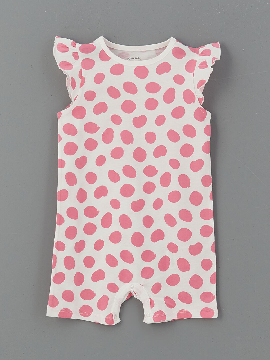 Ekru Bisiklet Yaka Kız Bebek Penye Tulum