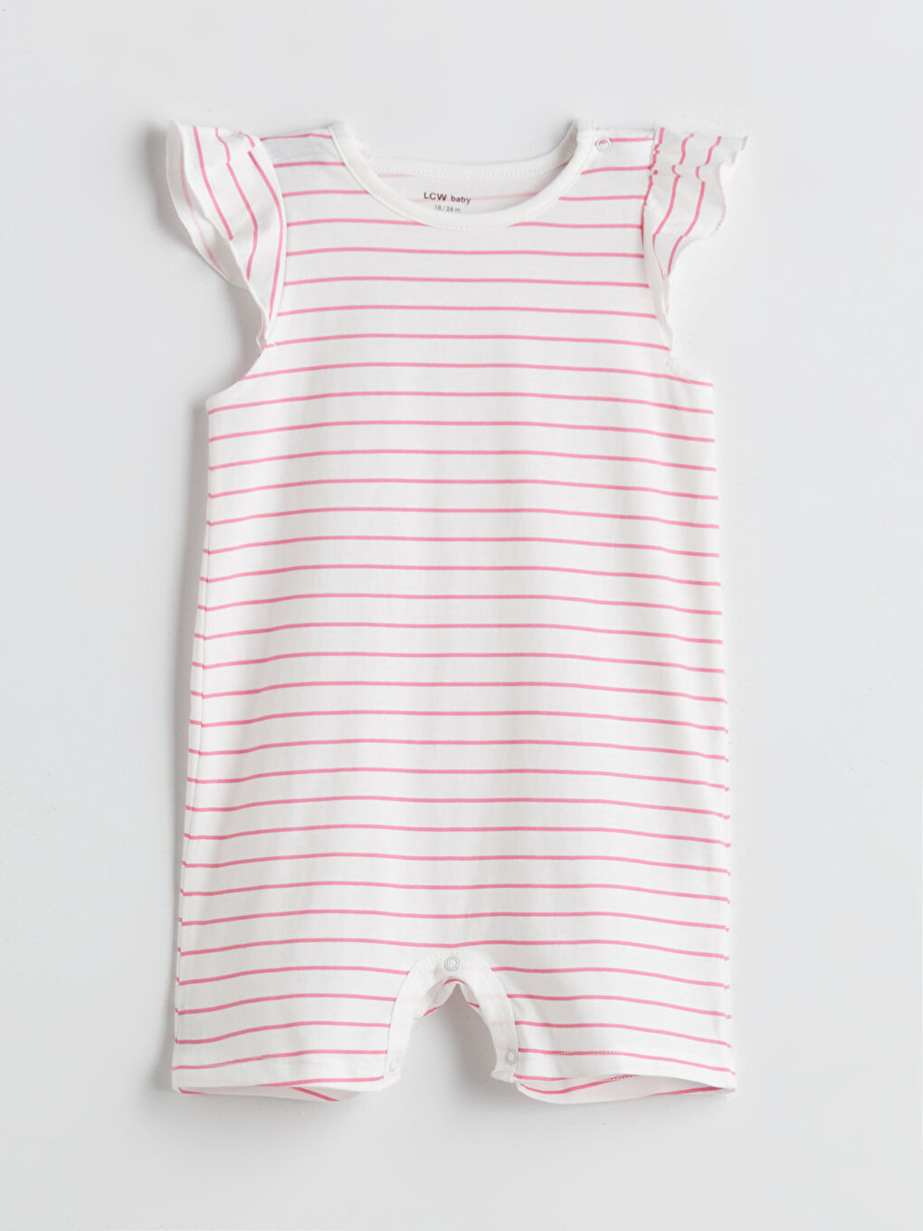 Ekru Bisiklet Yaka Kız Bebek Penye Tulum