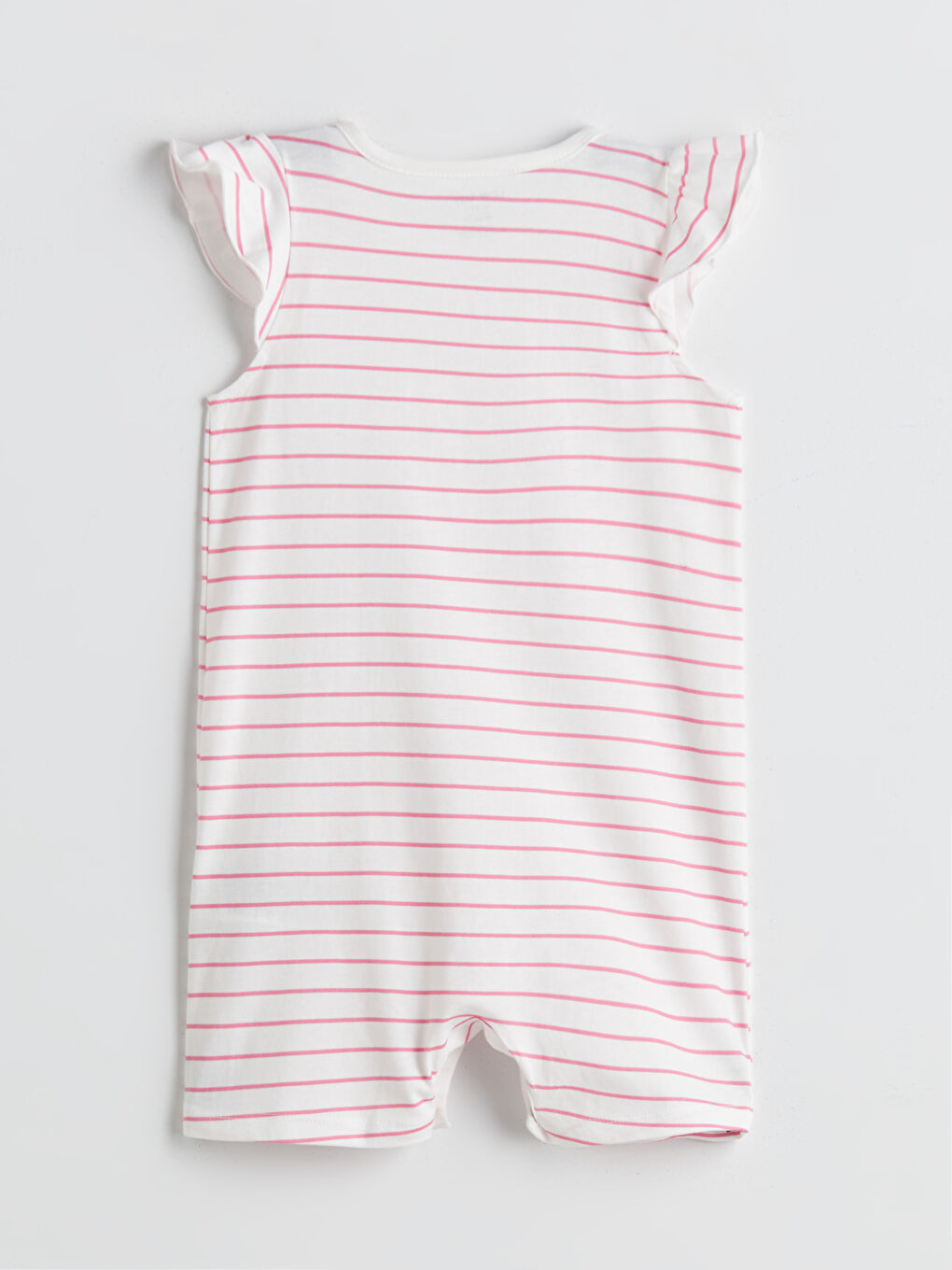 Ekru Bisiklet Yaka Kız Bebek Penye Tulum-1