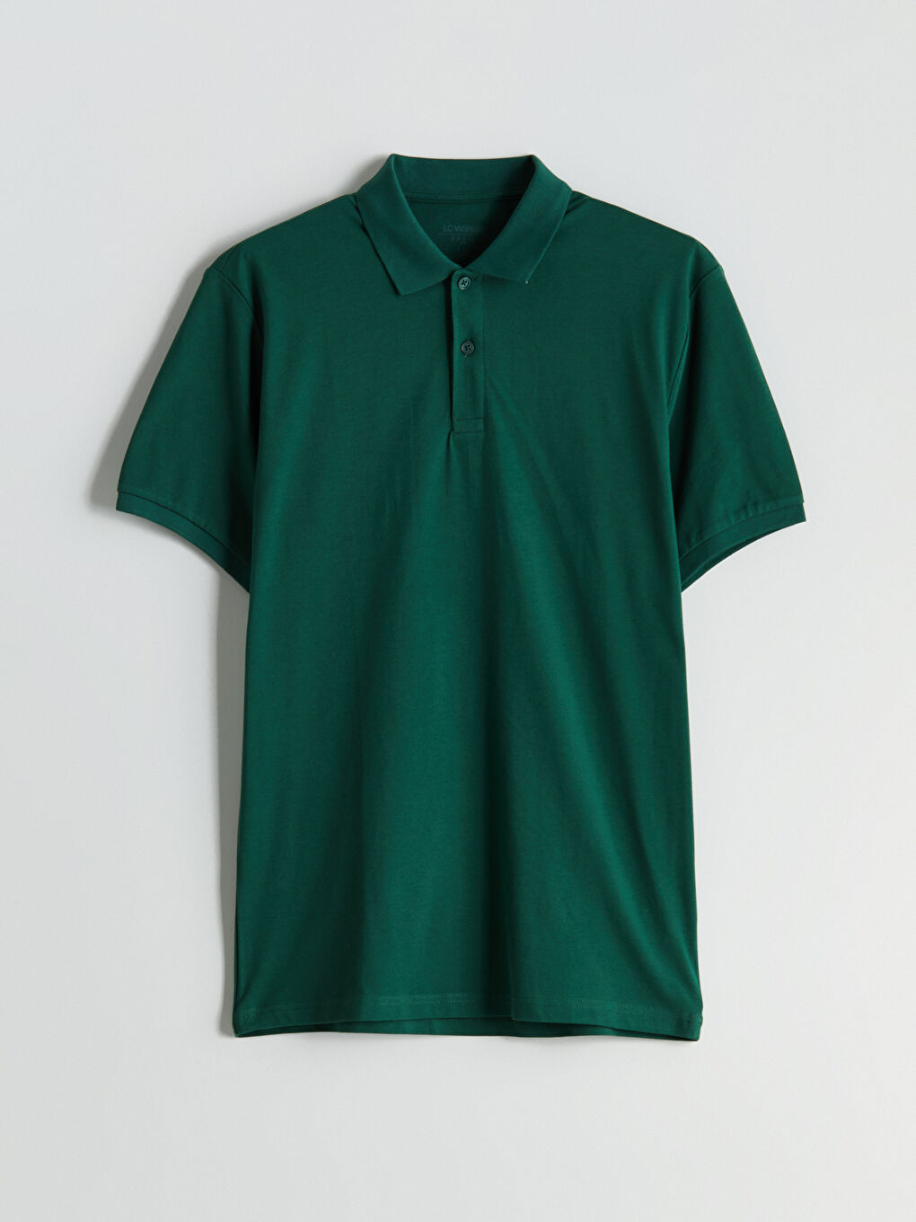 Yeşil Polo Yaka Kısa Kollu Pike Erkek Tişört-5