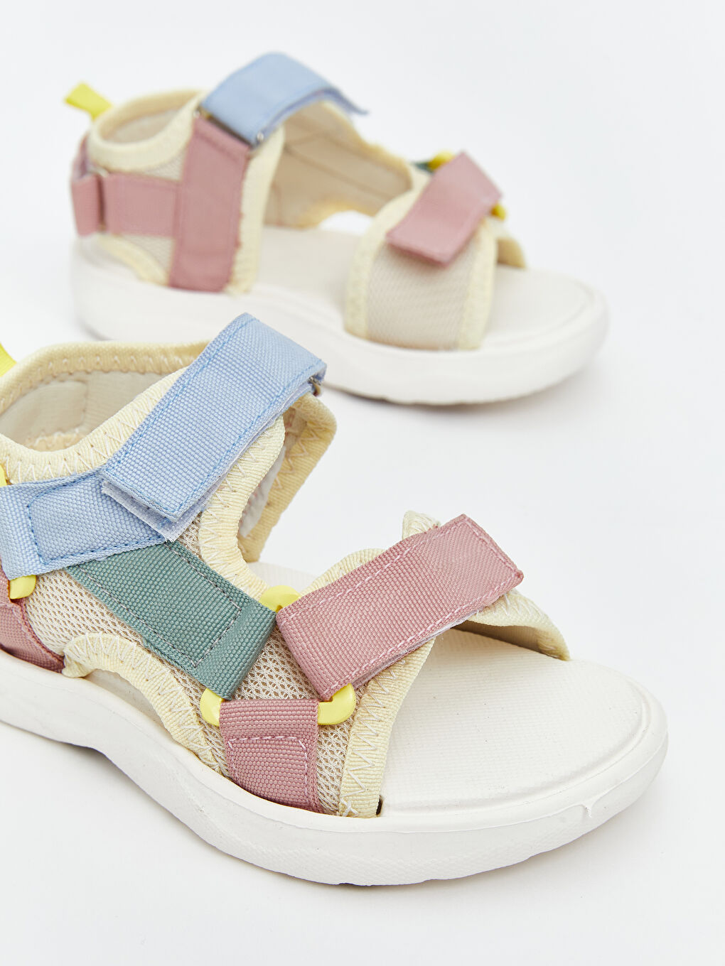 Color Block Hook and Loop Girls' Sandals-2