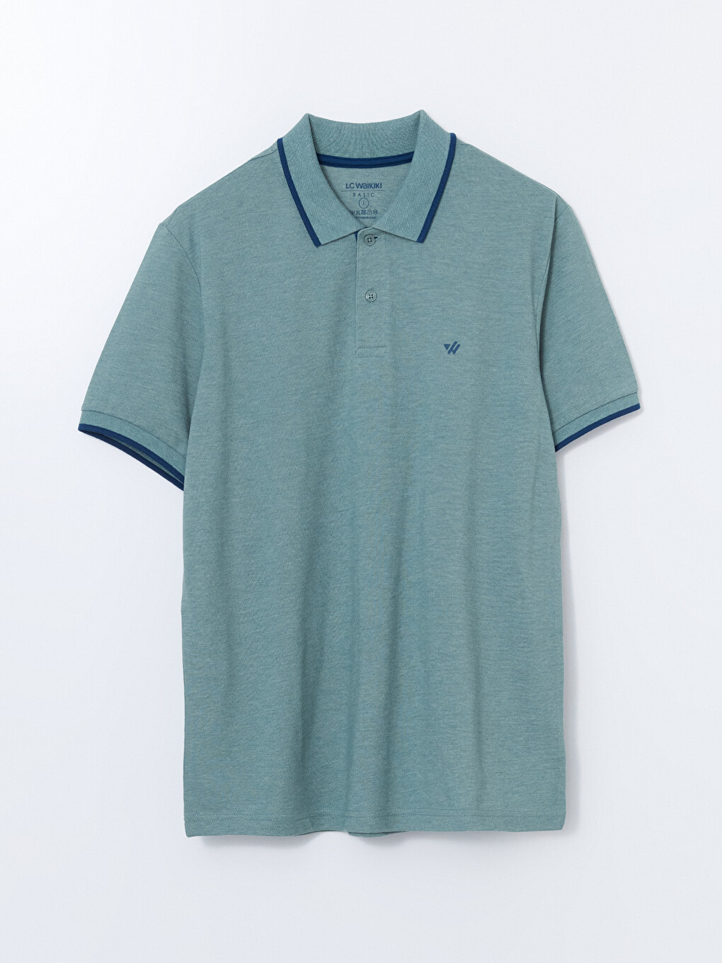 Yeşil Polo Yaka Düz Erkek Tişört-9