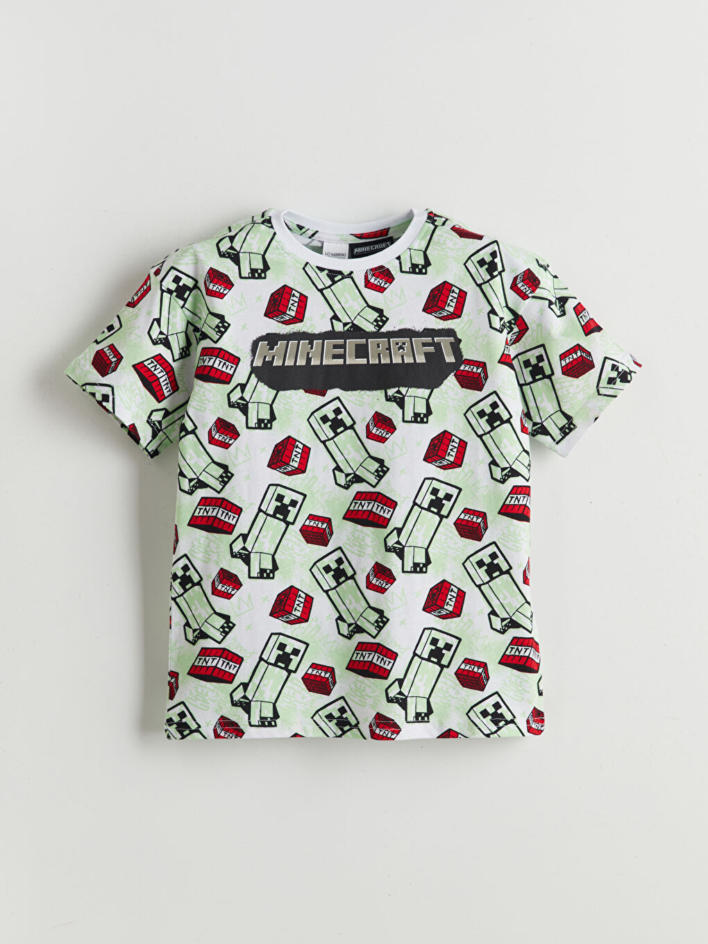 Crew Neck Minecraft Printed Boys' Shorts Pyjama Set -S5K541Z4-LU7