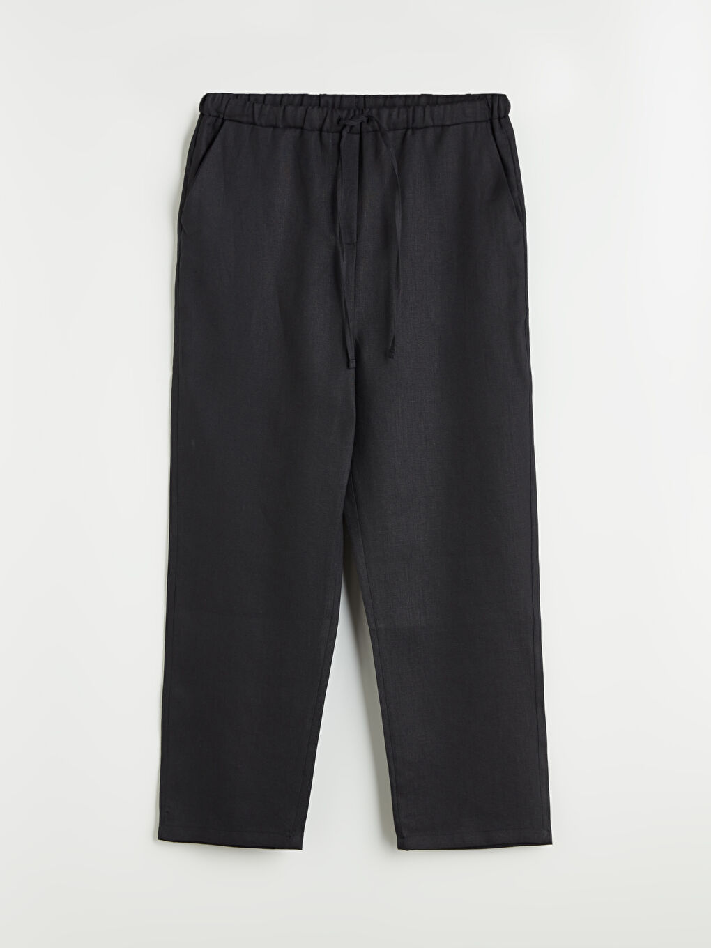 LCWAIKIKI Classic 100% Linen Women's Elastic Waist Trousers -S5K576Z8-CVL