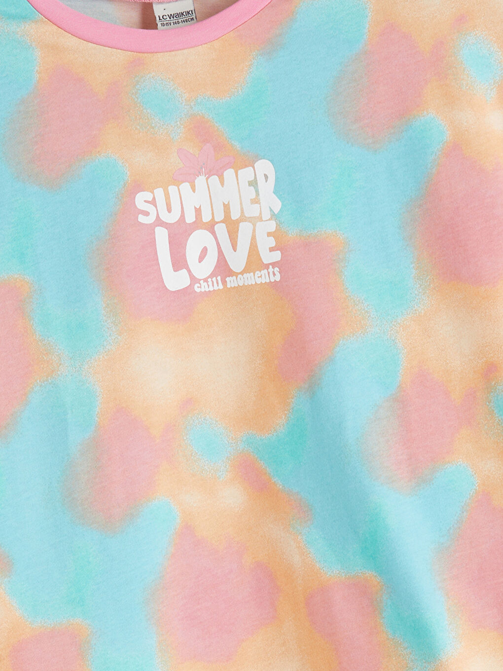 LCW Kids Crew Neck Tie-Dye Pattern Girls' T-Shirt -S5K602Z4-F9C